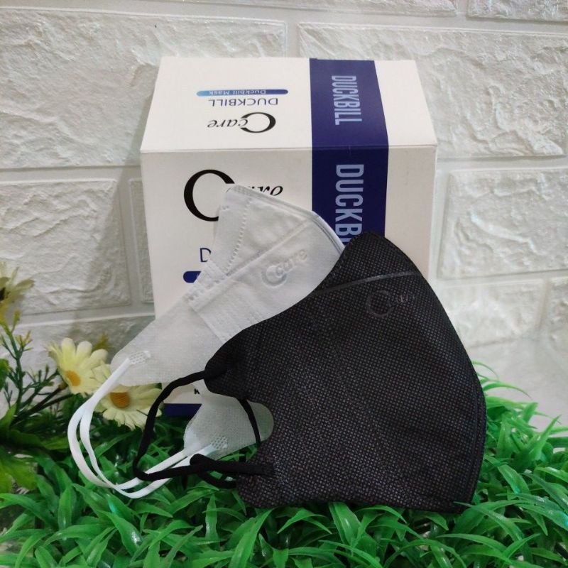 Masker Duckbill Bergaris 3 Ply / Masker Dewasa Face Mask | One Care | Duckbill C Care Hitam / Putih