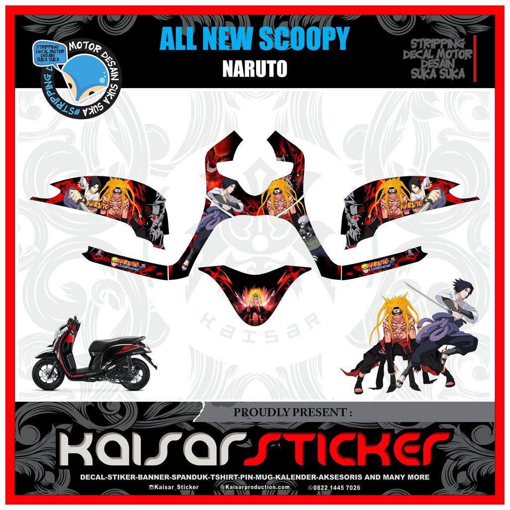 Decal Sticker Motor Full Body Stiker All New Scoopy 2019 Stiker Anime Naruto Kurama