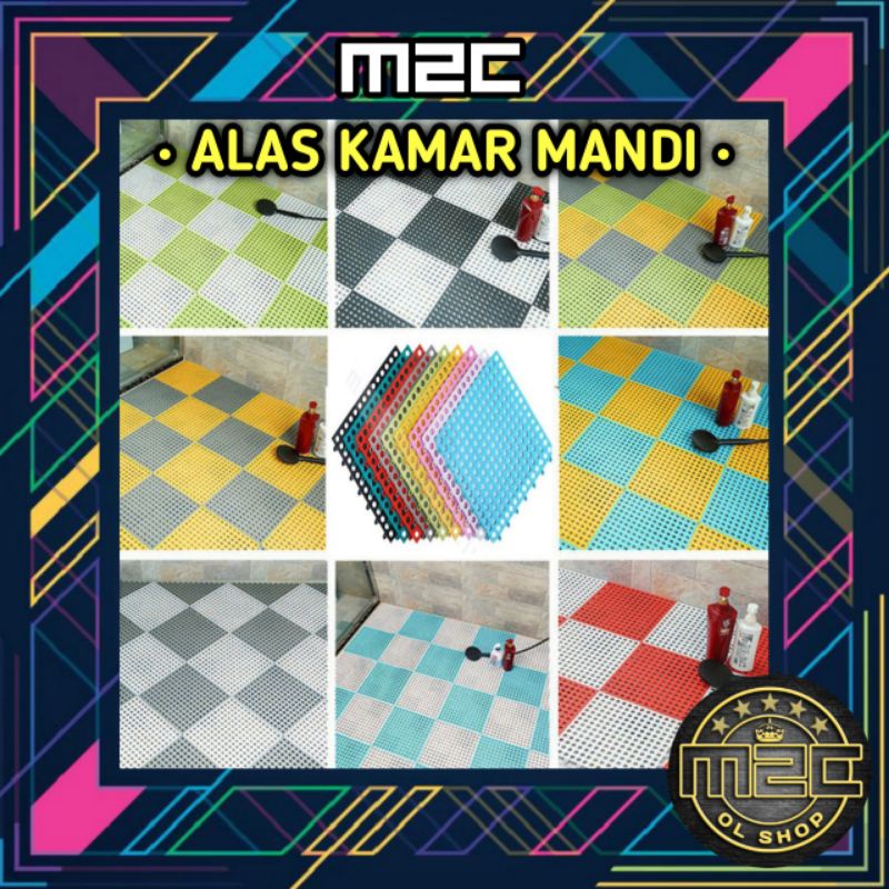 M2C Alas Kamar Mandi Anti Licin Bathroom Non Slip Mats Bedroom Toilet WC Karpet Polkadot Keset Kaki