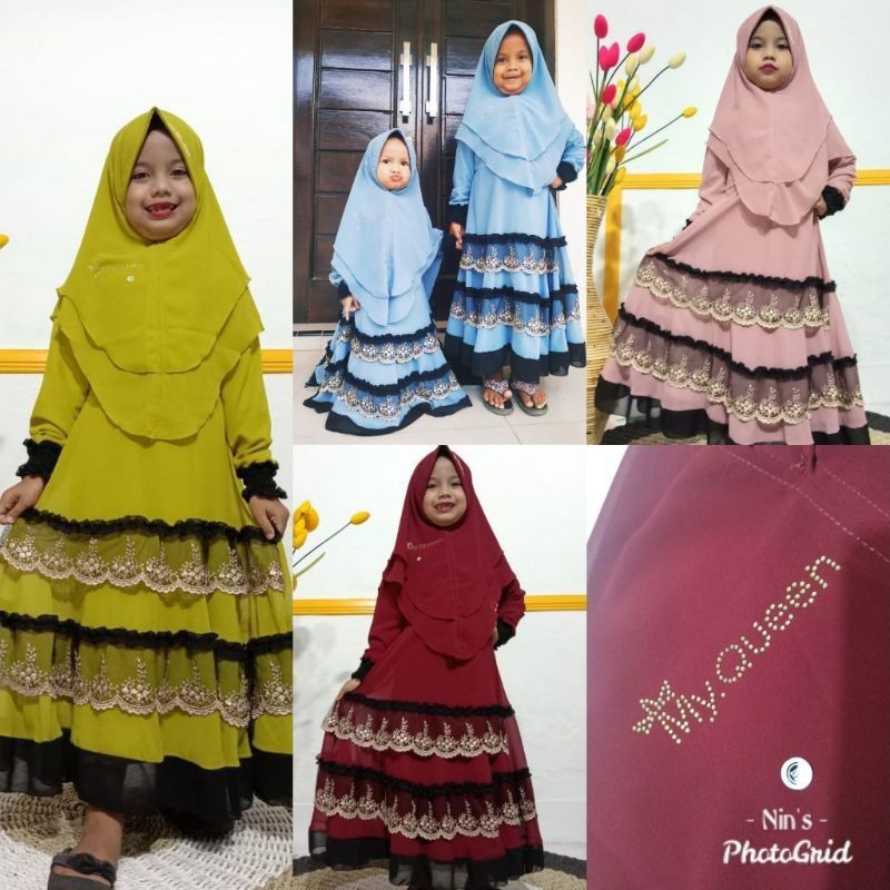 Gamis Couple Set Aqilla Best Seller | gamis couple ibu dan anak | couple keluarga | gamis anak