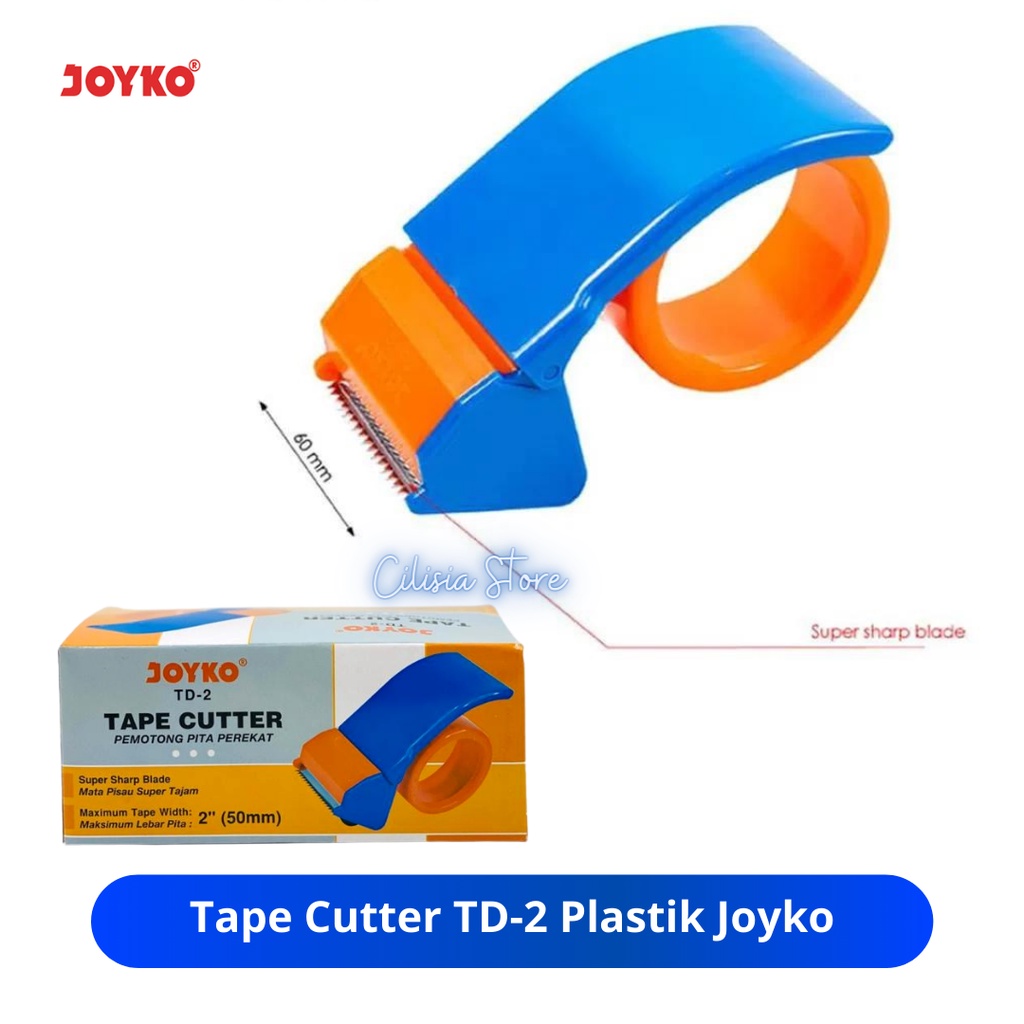 

Tape Dispenser / Tape Cutter TD-2 Plastik Joyko/ Pemotong Lakban