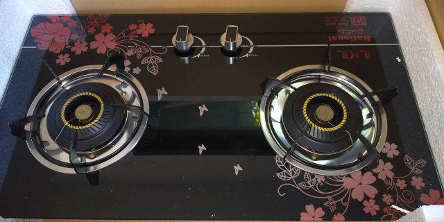 Kompor Tanam Kaca Gas Tanam Duduk Progas Hitam Tempered Glass 2 Tungku Super Irit Api Biru