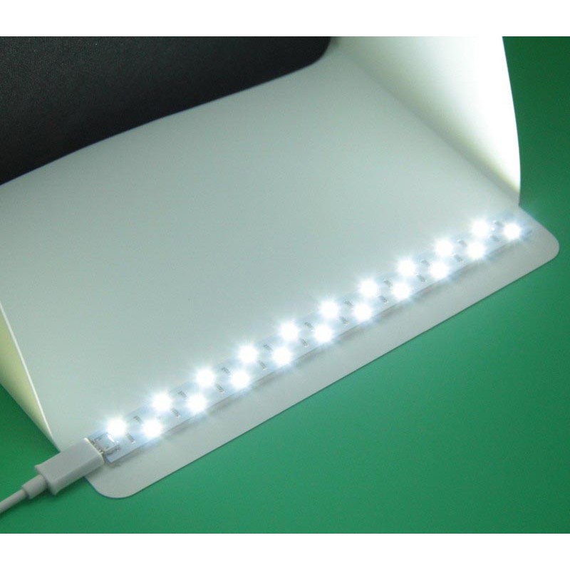 MPro Photo Studio Box Besar Foto Mini Lipat dengan Lampu LED PhotoStudio StudioBox 40 x 40 x 40 cm White Size Large