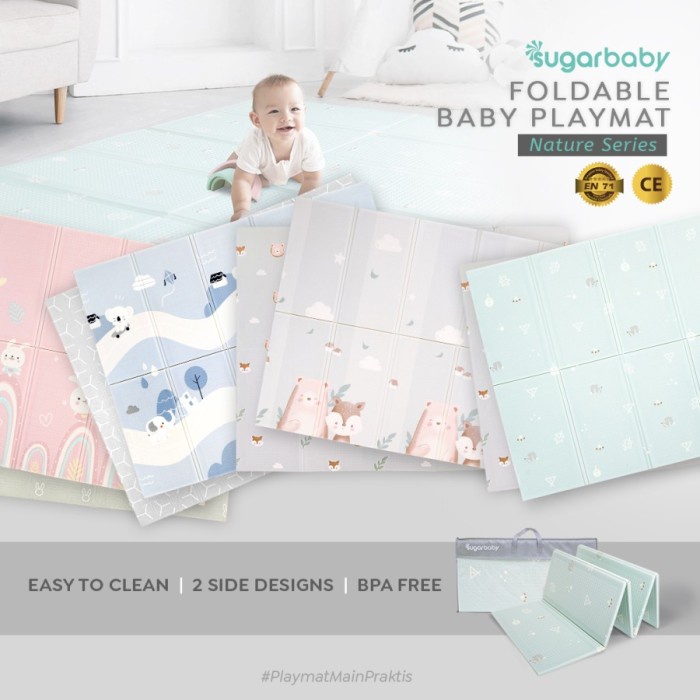 SUGAR BABY Foldable Playmat Perlak Lipat Bayi dan Anak Play Mat