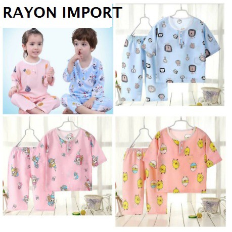 piyama anak IMPOR KATUN ORGANIK KATUN RAYON Jaminan Nyaman dan ANTI PANAS