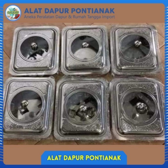 Saji Prasmanan - Prasmanan Set 6 Pcs 555 Stainless Steel Segi Wadah Saji Kotak Motif