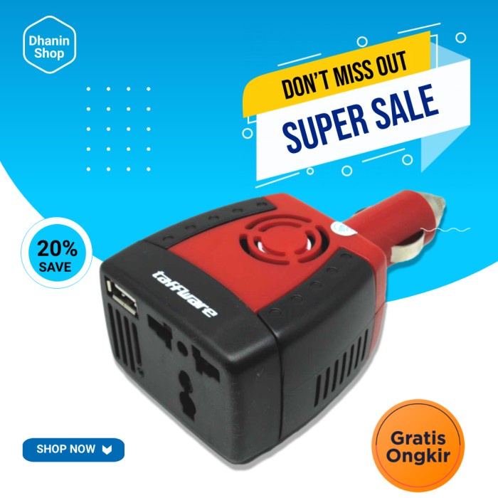 Inverter Inventer DC Ke AC Pure Sine Wave PSW Mini Power Inverter Inventer DC 12v To AC 220v Mobil 1