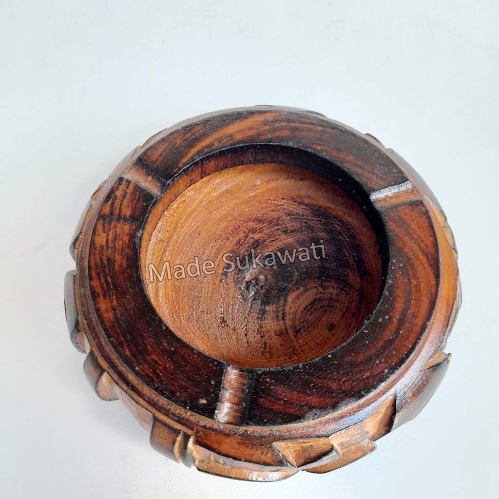 Asbak kayu ukir bali kerajinan tangan handmade