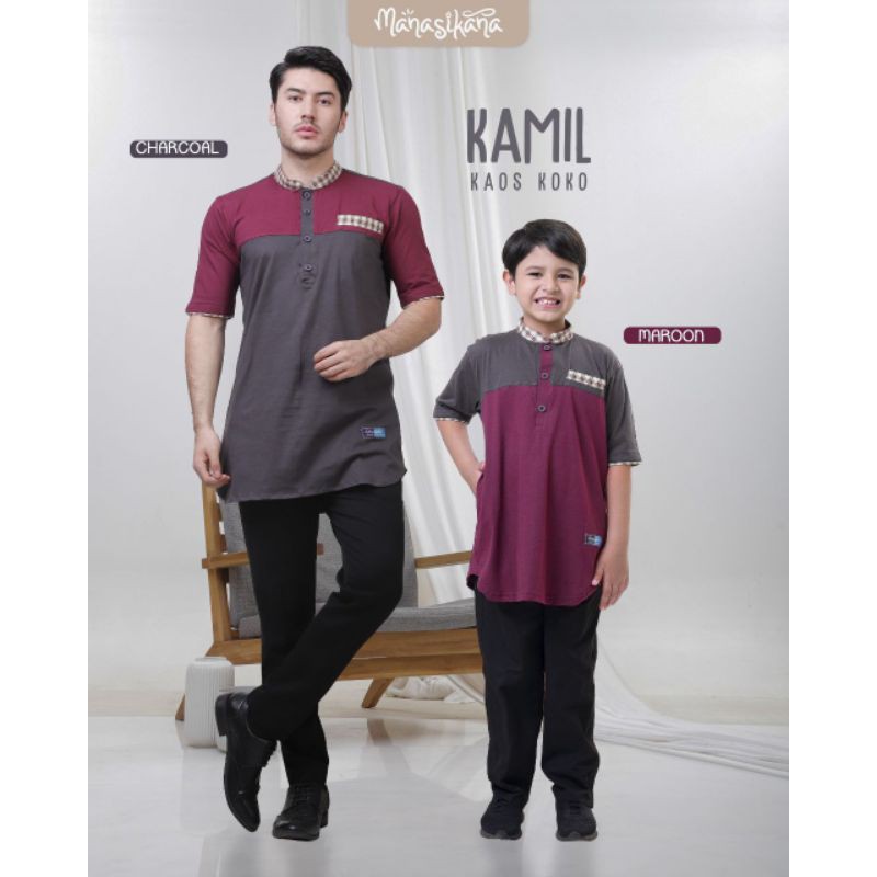 Koko couple anak & ayah KASKO KAMIL (Kaos Koko) ORI by Manasikana