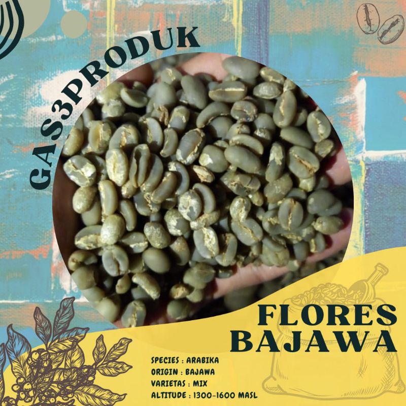 

Green Bean Biji kopi Arabika arabica Flores Bajawa proses Wethull Semiwash Grade 1
