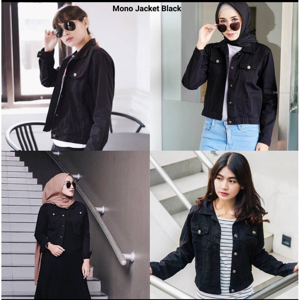 JAKET JEANS WANITA BAHAN JEANS TEBAL DENIM OPERSIZE WARNA BIOWASH BIRU TUA UKURAN M L DAN XL JAKET LEVI CEWEK