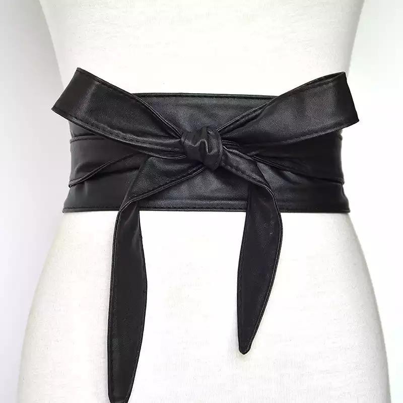 Belt Wanita Ikat Pinggang Fashion Soft Bowknot Wide Girdle