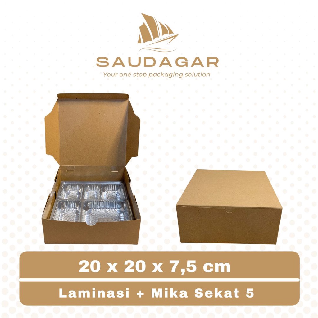 GROSIR Box kotak katering / dus nasi kraft laminasi 20x20x7,5 cm