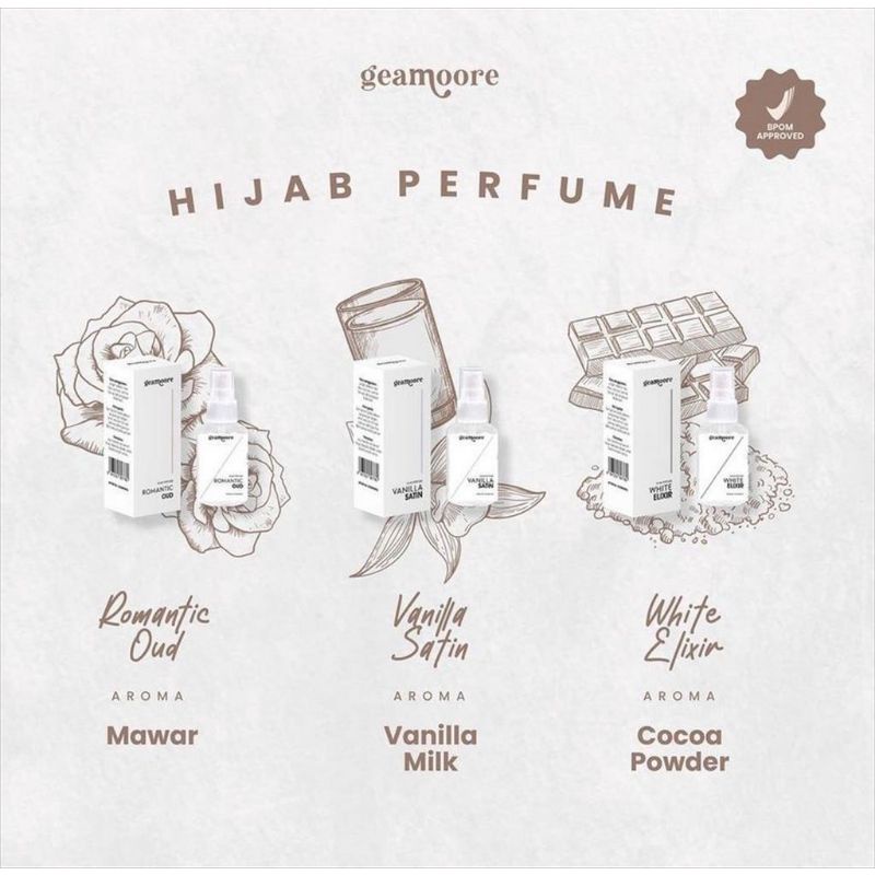 HIJAB PARFUME GEAMOORE 50ML / Geamoore Hijab Parfume With Shimmer Spray 50ml