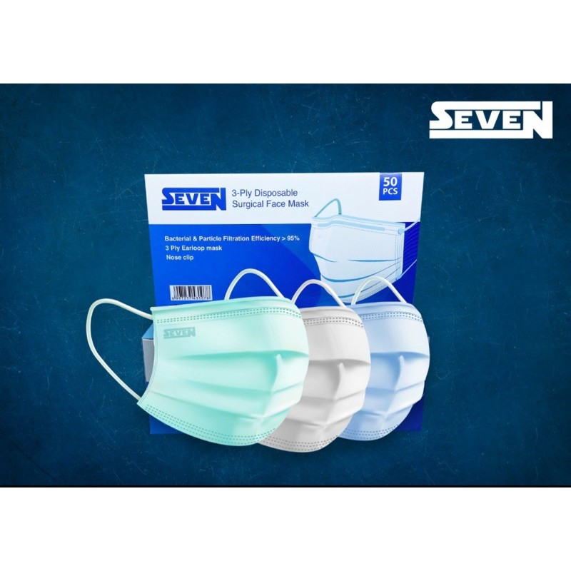 SuRGICAL MASK SEVEN SURGICAL MASK 3PLY MASKER MEDIS SuRGICAL MASK SEVEN SURGICAL MASK 3PLY MASKER MEDIS
