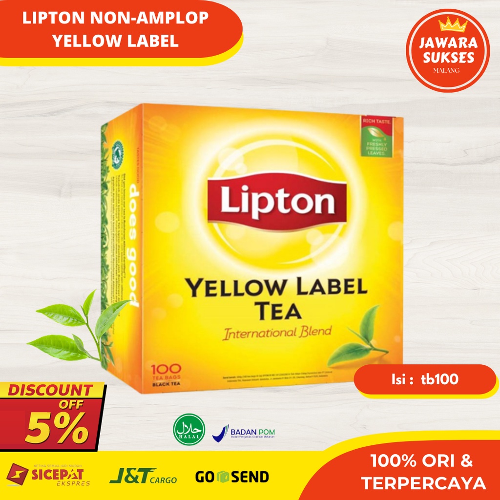 

Lipton Yellow Label 100 Tea Bag Non-Envelope / Teh Lipton Non-Amplop / Teh Hitam - 1 Box 100 pcs