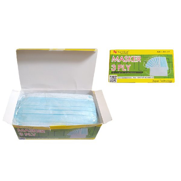 Masker Nankai 3 Ply Isi 50 Pc / Disposable Face Mask 3 Ply