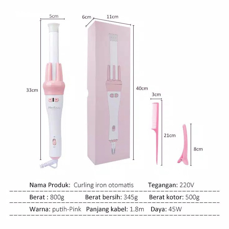 [JY] CATOK CATOKAN VIVID &amp; VOGUE CATOKAN RAMBUT KERITING OTOMATIS MB 220 - SISIR PENGERING RAMBUT