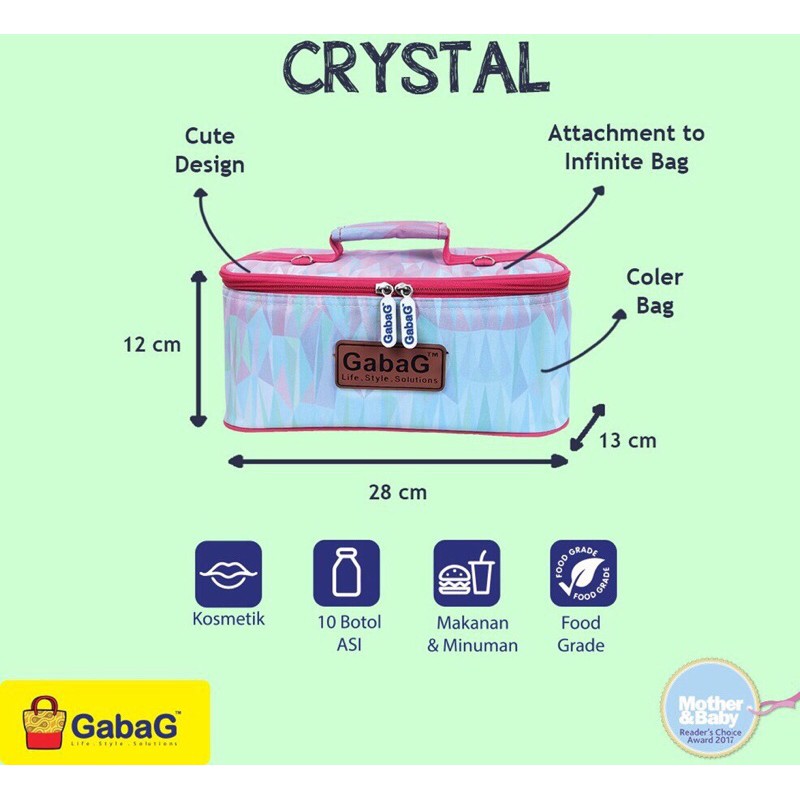 GABAG COOLER BAG TAS ASI - MOTIF AWAN CRISTAL BUNGA FREE ICE GEL