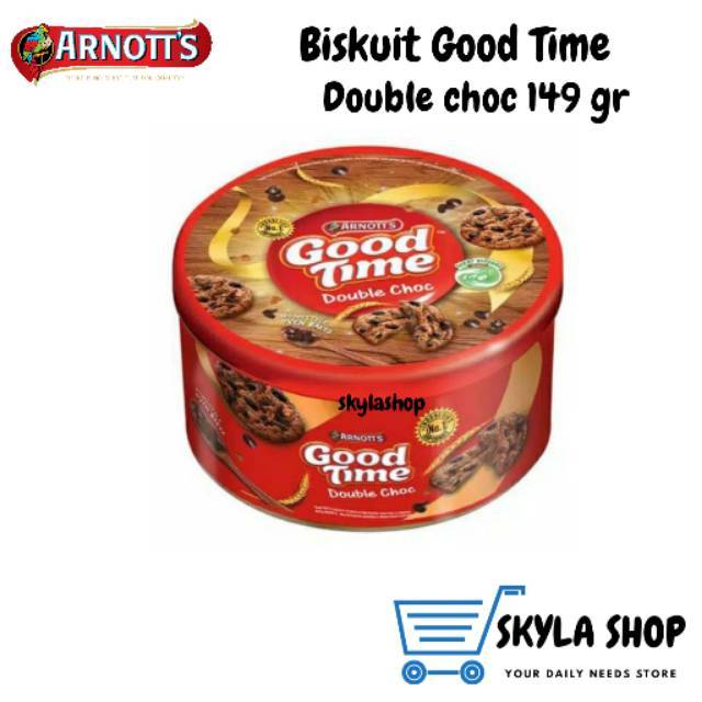 Biscuit good time double choc kaleng biskuit parsel 149 gr