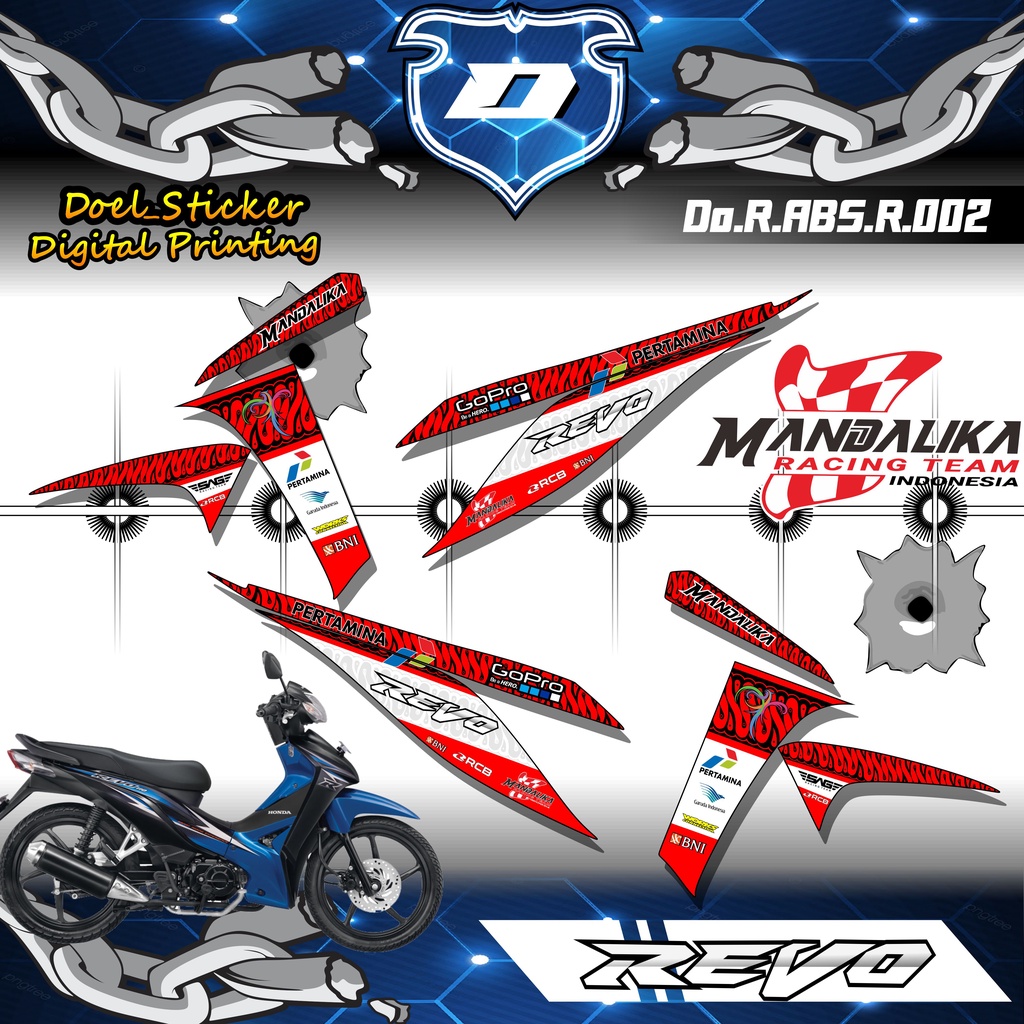 Sticker Striping Lis Variasi REVO FIT 2012/REVO ABSOLUTE R DOEL 002 MANDALIKA RACING