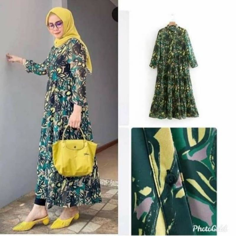 DRESS GAMIS ZARA PREMIUM / DRESS NAGITA HIJABERS LONG DRESS - DRESS PANJANG (ada inner)