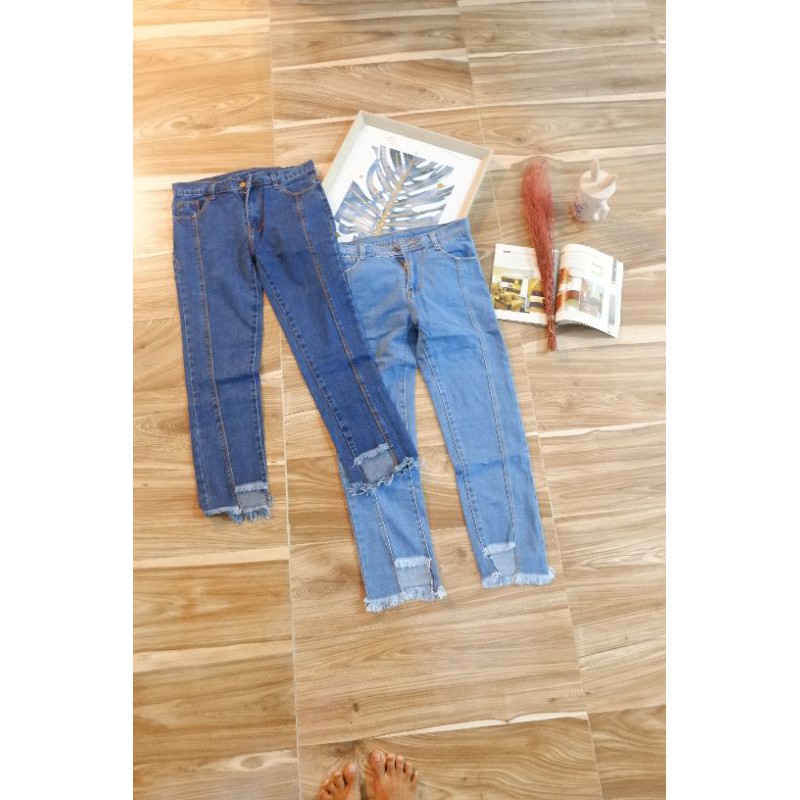 BOYFRIEND KULOT JEANS WANITA/ BOYFRIEND COAK 27-30 WARNA NAVY DAN MEDIUM