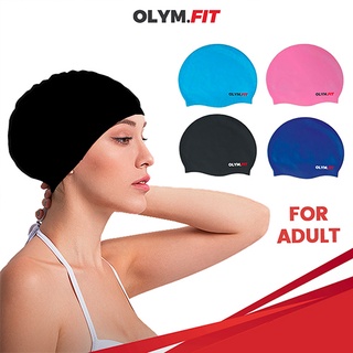 OLYM.FIT HIGH QUALITY Topi Renang Dewasa Silicone Swim Swimming Cap  Penutup Kepala Renang All Size