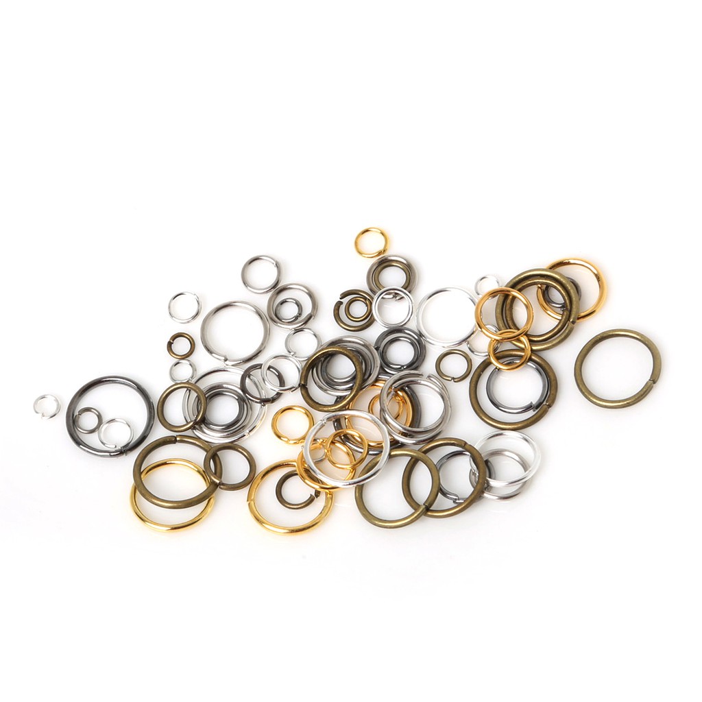 200 / 500pcs / Lot 4 / 5 / 6 / 7 / 8 / 10mm Konektor Split Jump Ring Silver / Gold / Kuningan Untuk Membuat Perhiasan Anting Diy