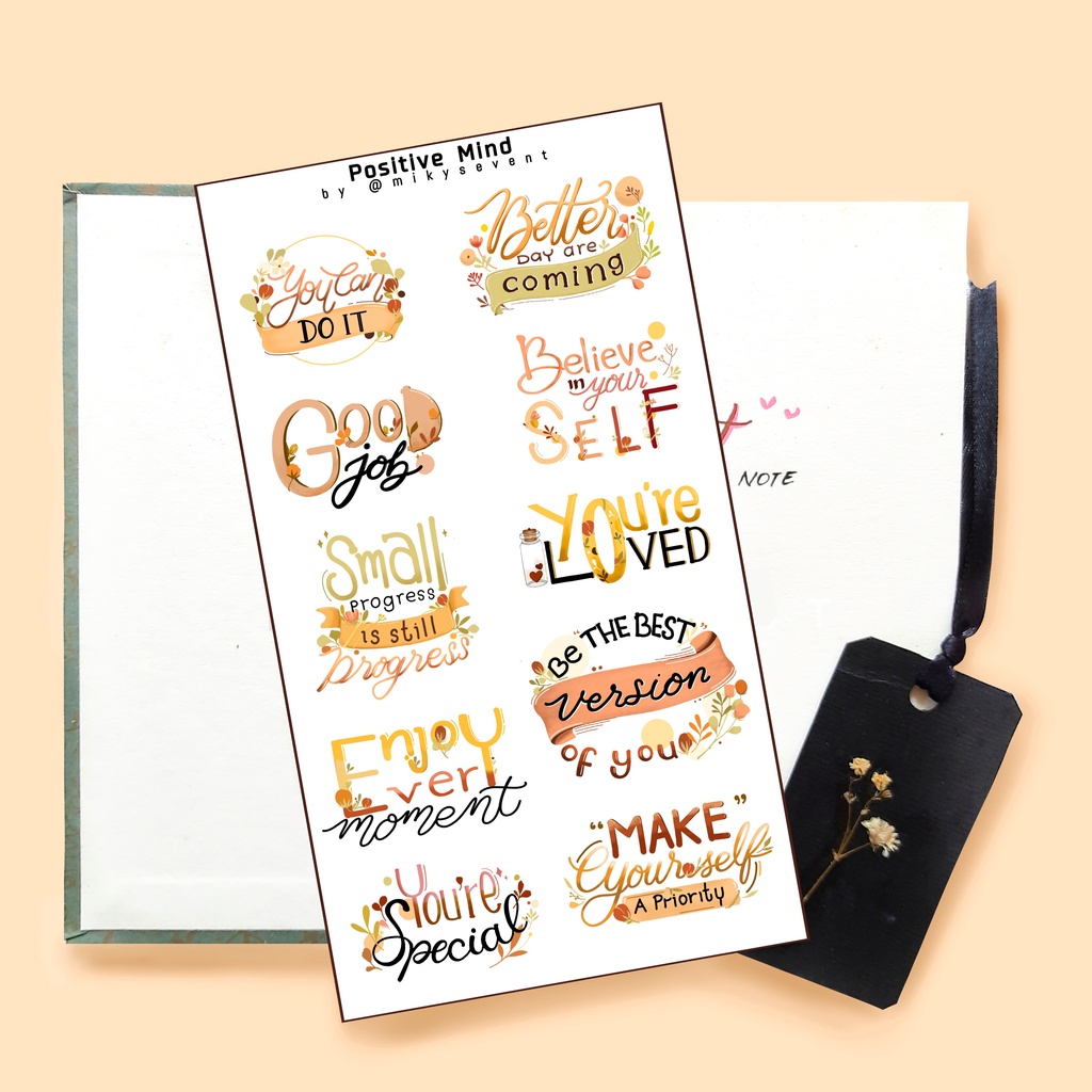 

Positive Mind Sticker Quotes/ Kiss Cut/ Decor/ Journaling
