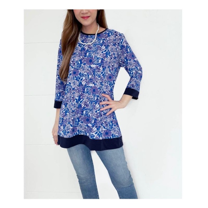 Uniqlo floral stretch jersey blouse