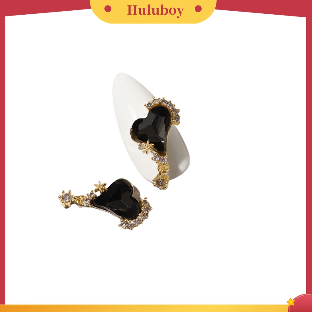 Huluboy Huluboy♡ 2pcs Kupu-Kupu Glitter Berlian Imitasi Untuk Dekorasi Nail Art DIY