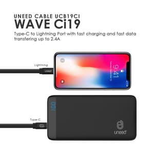 UNEED UCB19CI Wave Kabel Data Type C to Lightning Fast Charging 2.4A