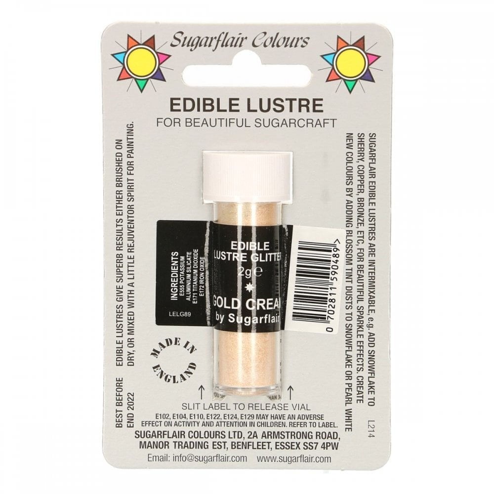 

Sugarflair Edible Lustre Dust - Gold Cream