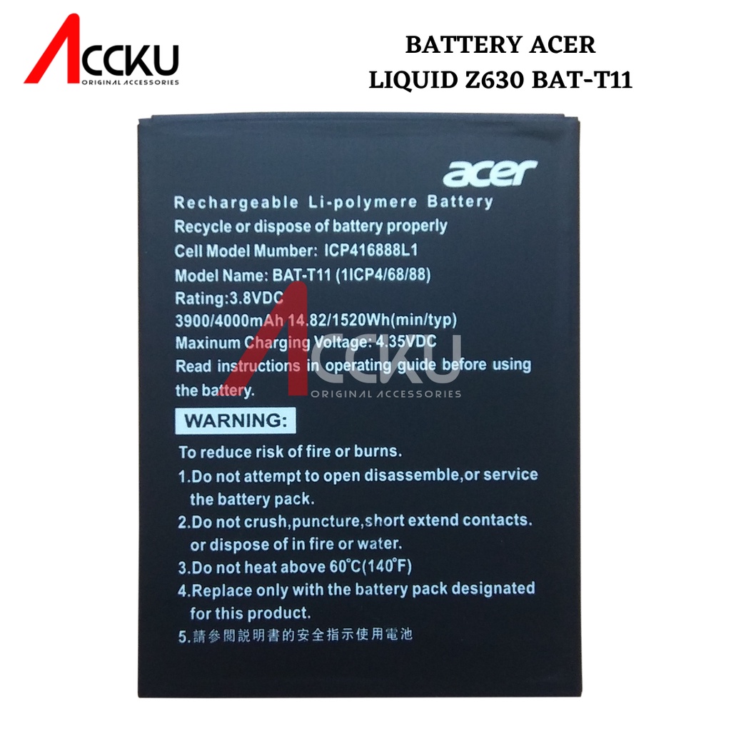 BATERAI ACER BAT-T11 BATTERY ACER LIQUID Z630 ORI