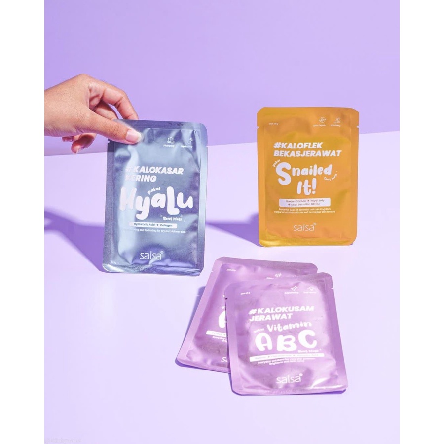 ★ BB ★ SALSA Sheet Mask - Masker Wajah Daily / Hyaluronic / Vitamin ABC / Snail