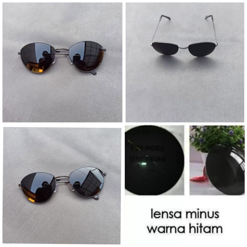 Kacamata Korea Cassual Minus Lensa Hitam|Lensa Minus Hitam Permanen