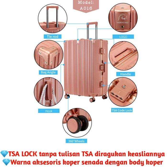 {kiranastore} 28 Parkson Koper Semi Aluminium/ Luggage/ Suitcase type T045 - 20 Pink Limited