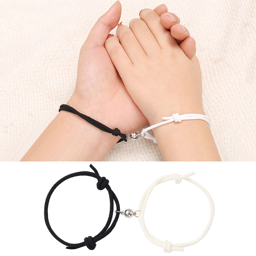 Gelang Magnet Suction Stone Adjustable Gaya Korea Untuk Pasangan