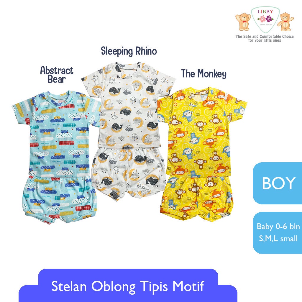 LIBBY Stelan Oblong Tipis Series Boy  (1 Stel) Motif MIx