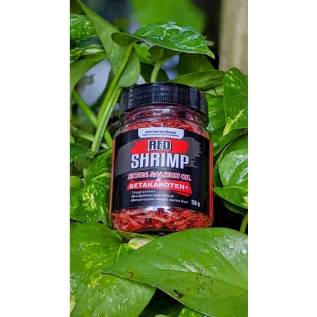 pakan ikan predator channa Udang Kering Super Red with Beta Carotene+ 50gr