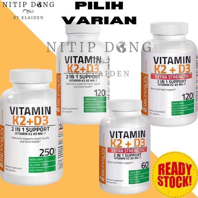 Bronson Vitamin K2 + D3 (Vitamin K2 as MK-7)