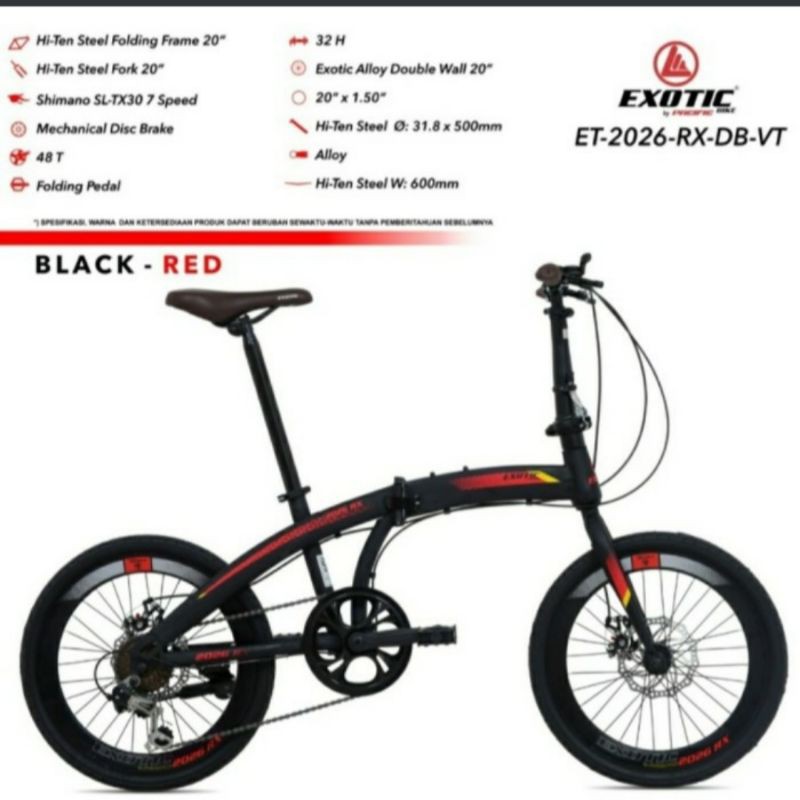 Sepeda Lipat Exotic 2026 RX DB VT 20inch