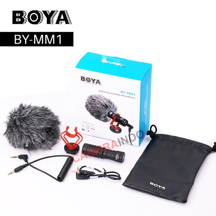 Mic Boya By Mm1 Cardioid Shotgun Mic For Dslr Smartphone Vlog Shopee Indonesia