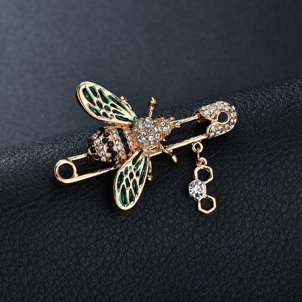 NEEDWAY Lebah Kerah Pin Mewah Vintage Desain Rasa Hadiah Anniversary Perjamuan Fashion Perhiasan Korsase Pin