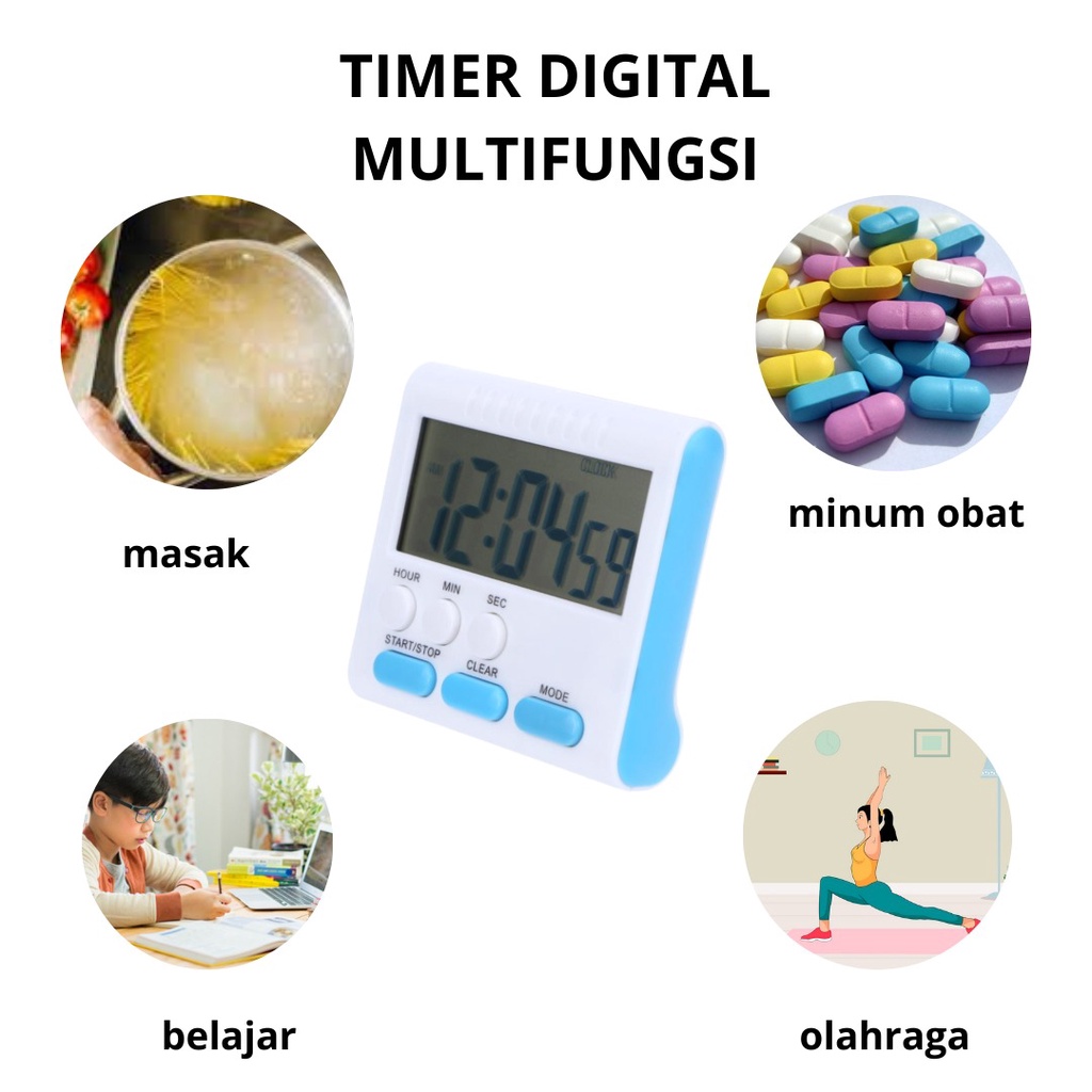 [GRAY.STORE178] Digital Timer Alarm Masak Kopi Kue Coffee Dapur Jam Menit Detik - TMR