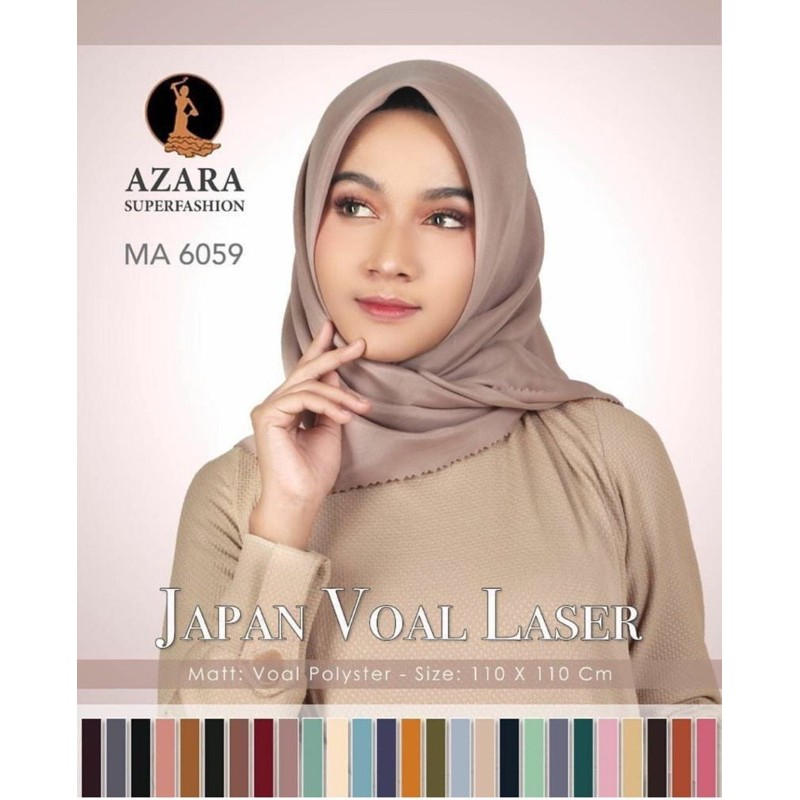 HIJAB SEGIEMPAT JAPAN VOAL LASER