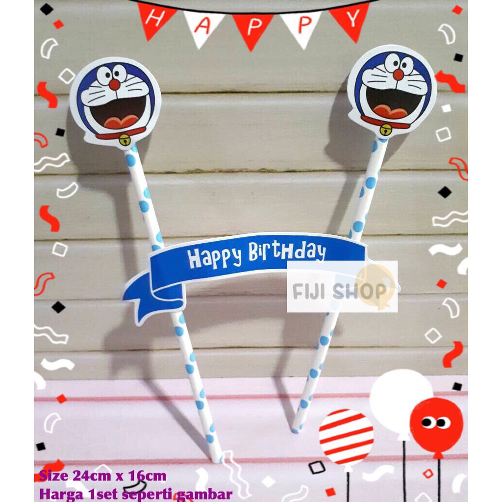 Cake Topper / Hiasan Kue Ultah / Topper Cake Karakter Doraemon