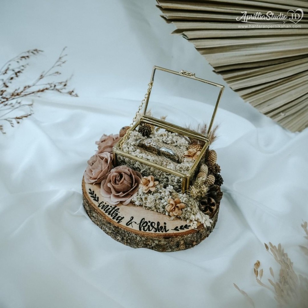 RING BOX KOTAK CINCIN LAMARAN RUSTIC - RACHEL