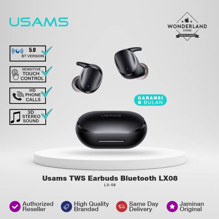 Usams LX08 TWS Earbuds Earphone Headset Bluetooth Stereo BT5.0